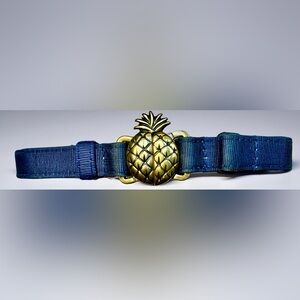 Gold Pineapple Adjustable Blue Belt